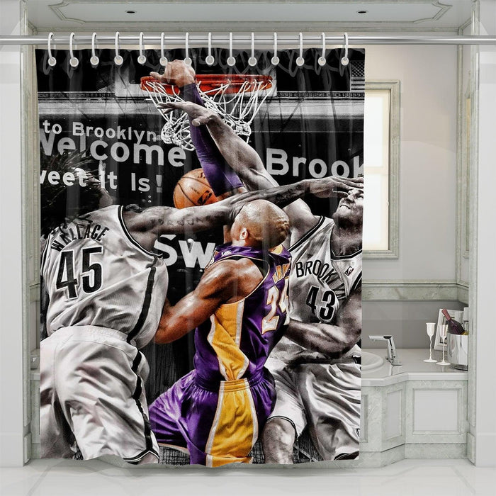 super game nba lakers shower curtains