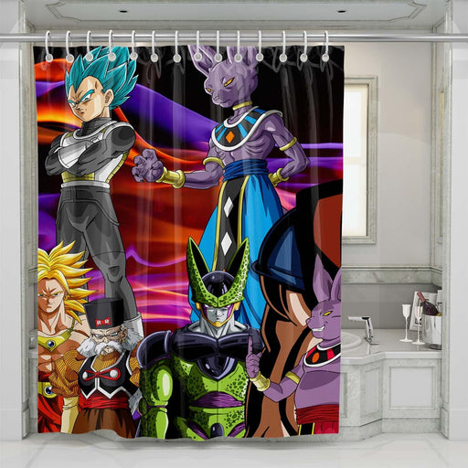 vegeta and another character shower curtains