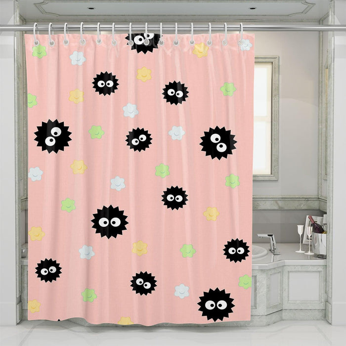 threw together simple ghibli shower curtains