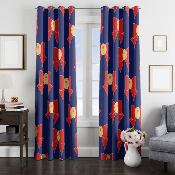 tie of sailor moon anime retro window Curtain