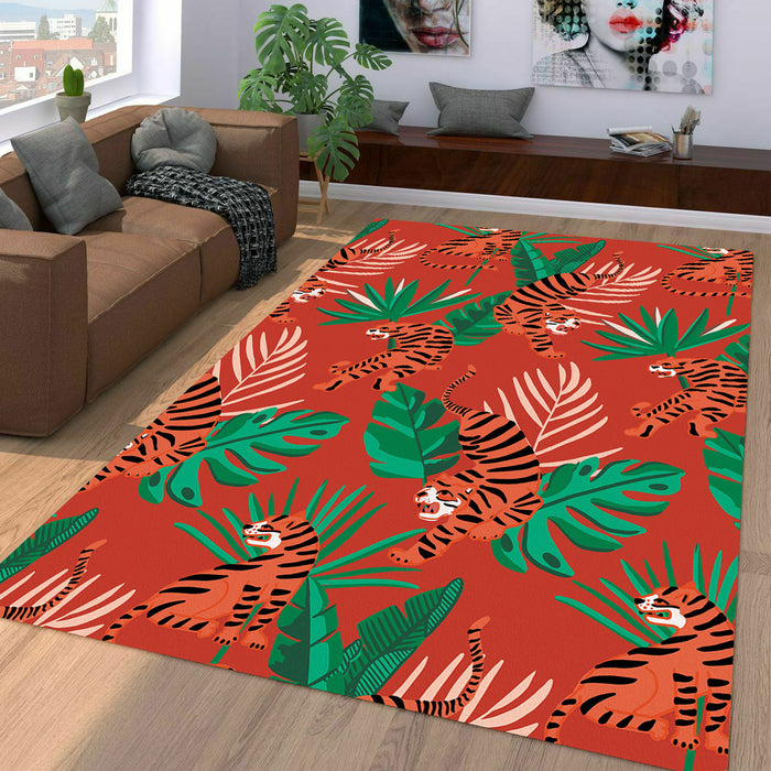 tiger chinese ornament flora Living room carpet rugs