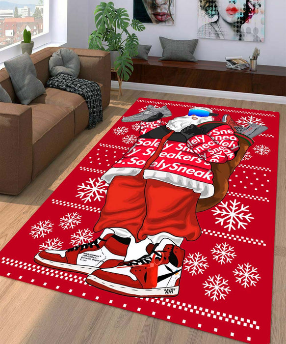 supreme santa cartoon yezzy Living room carpet rugs