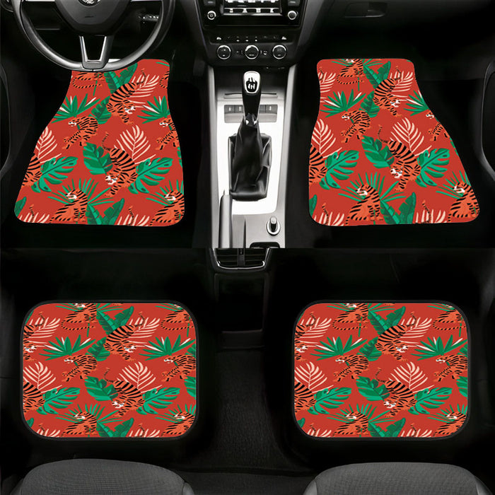 tiger chinese ornament flora Car floor mats Universal fit