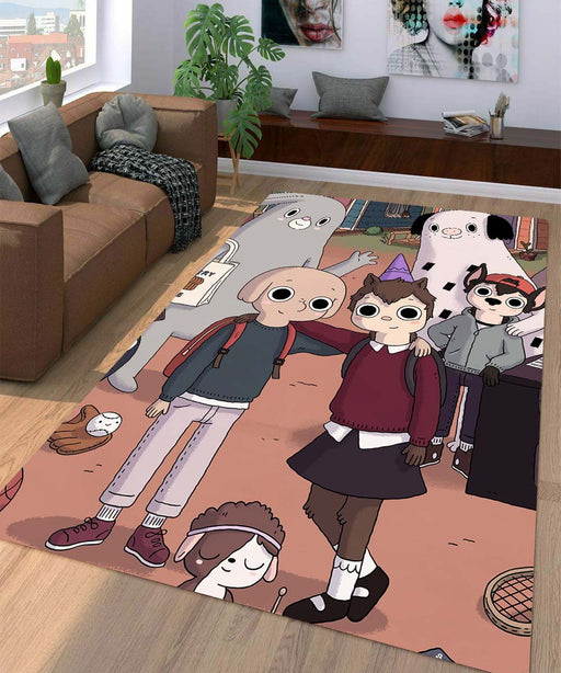 very cute character summer camp island Living room carpet rugs