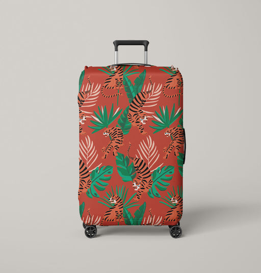 tiger chinese ornament flora Luggage Cover | suitcase