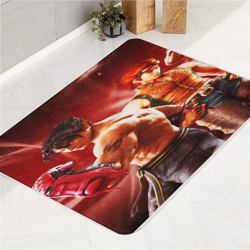 two men from tekken game bath rugs