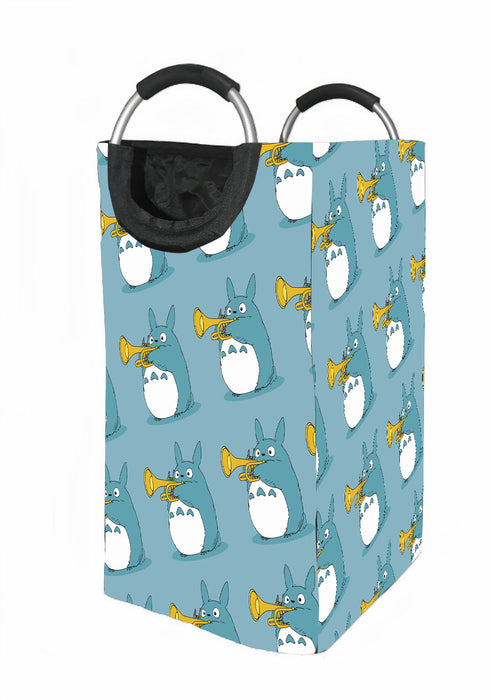 totoro playing trumpet ghibli Laundry Hamper | Laundry Basket