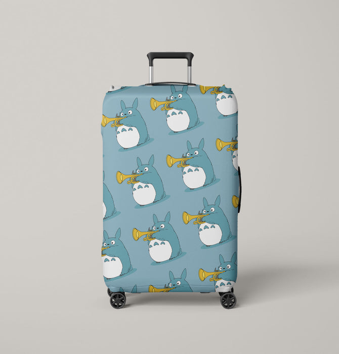 totoro playing trumpet ghibli Luggage Cover | suitcase