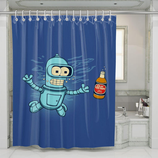 swiming Futurama Nirvana Parody shower curtains