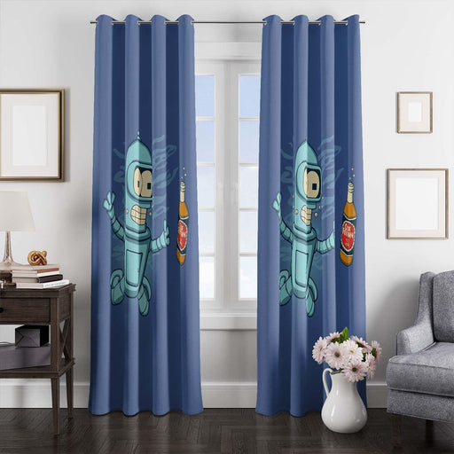 swiming Futurama Nirvana Parody window Curtain