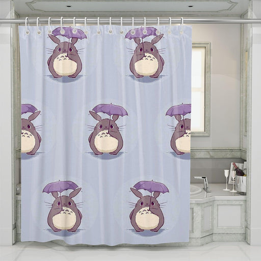 totoro using umbrella under the rain shower curtains