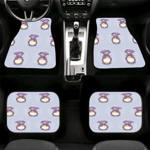 totoro using umbrella under the rain Car floor mats Universal fit