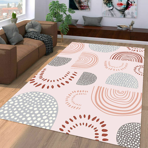 traditional ornament oval and lines Living room carpet rugs