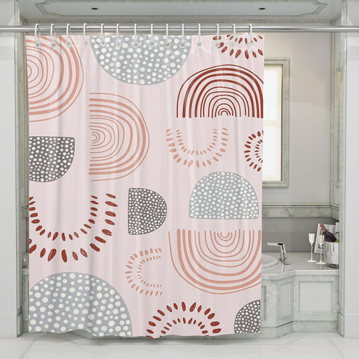 traditional ornament oval and lines shower curtains