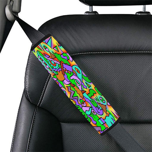 triadic color abstract 90s style Car seat belt cover