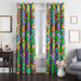 triadic color abstract 90s style window Curtain