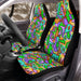 triadic color abstract 90s style Car Seat Covers