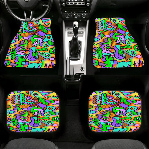 triadic color abstract 90s style Car floor mats Universal fit