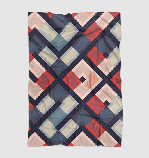 triadic color square and line Ultra soft fleece blanket