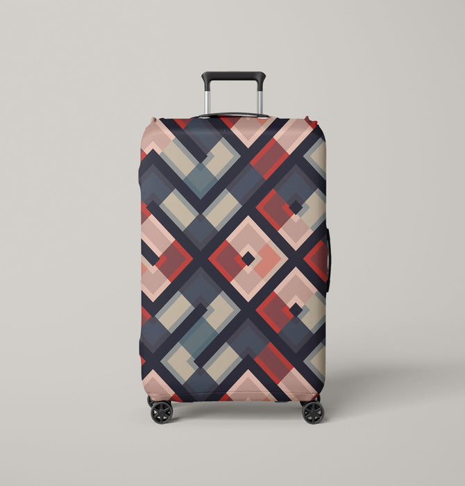 triadic color square and line Luggage Cover | suitcase