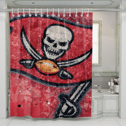 tampa bay buccaneers football club logo flag shower curtains