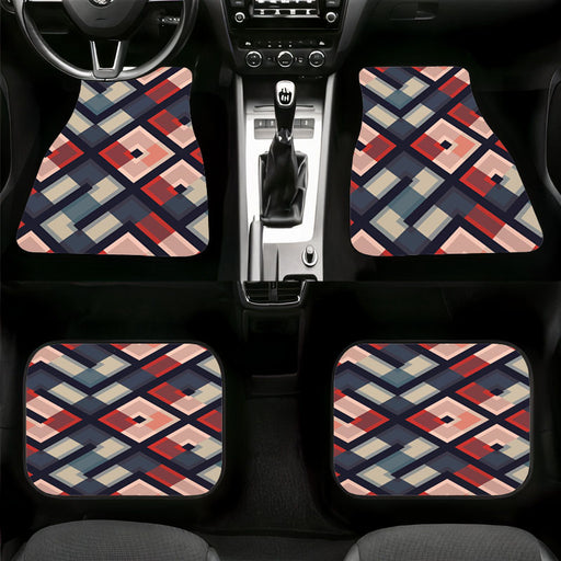 triadic color square and line Car floor mats Universal fit