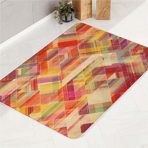 triangle abstract grainy bath rugs