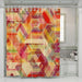 triangle abstract grainy shower curtains