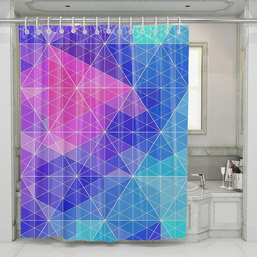 triangle geometry line pattern shower curtains