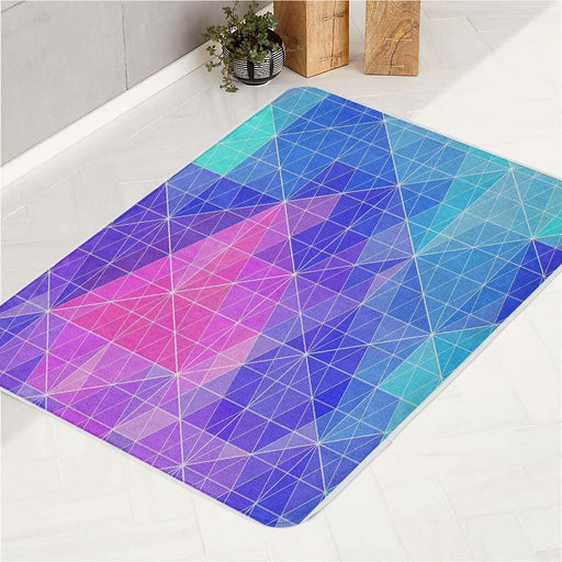 triangle geometry line pattern bath rugs