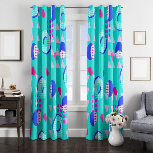 triangle square and circle abstract window Curtain