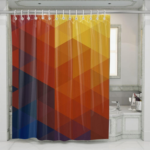 triangle world yellow to blue shower curtains