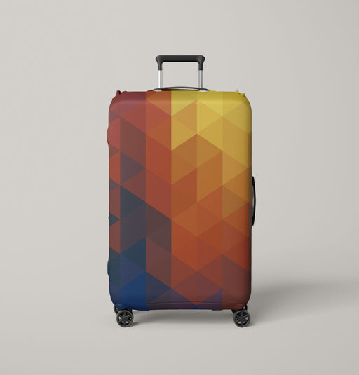 triangle world yellow to blue Luggage Cover | suitcase