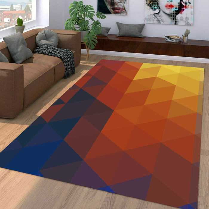 triangle world yellow to blue Living room carpet rugs