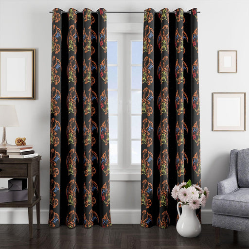 tribal charizard pokemon window Curtain