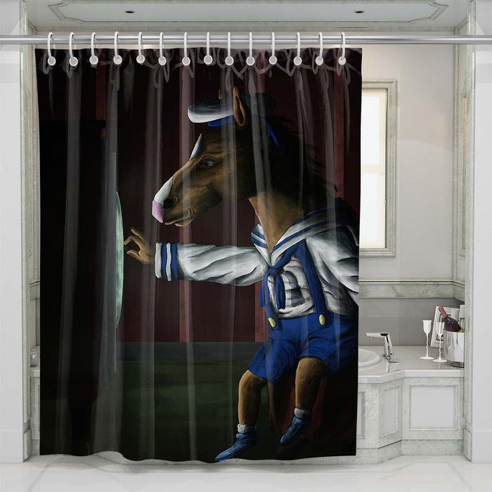 watching tv bojack horseman shower curtains