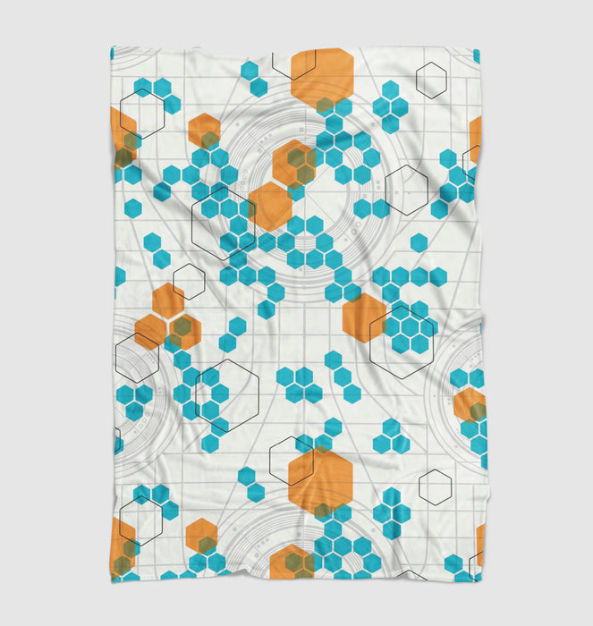 tron legacy hexagon futuristic Ultra soft fleece blanket