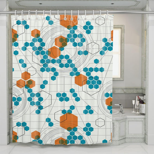 tron legacy hexagon futuristic shower curtains