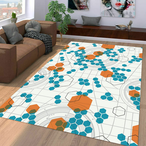 tron legacy hexagon futuristic Living room carpet rugs