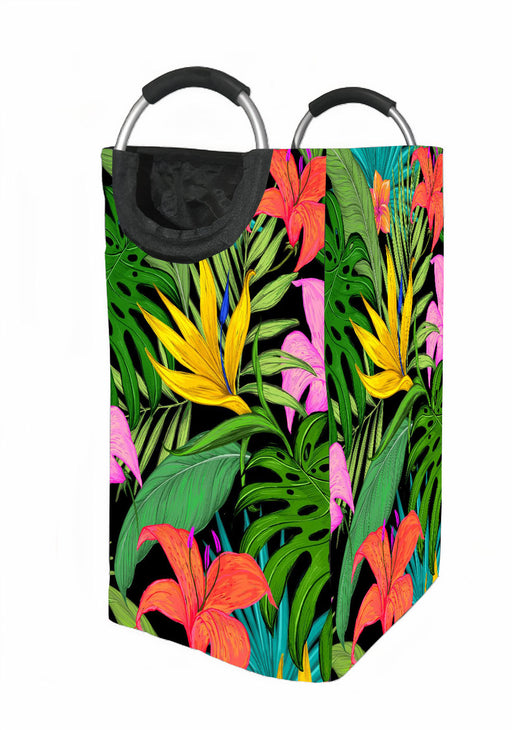 tropical flowers pattern Laundry Hamper | Laundry Basket