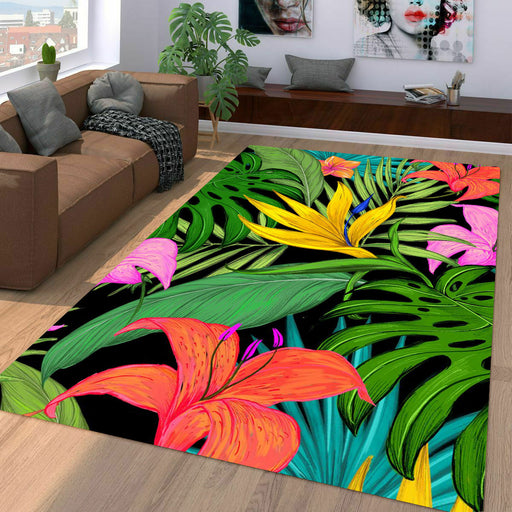 tropical flowers pattern Living room carpet rugs