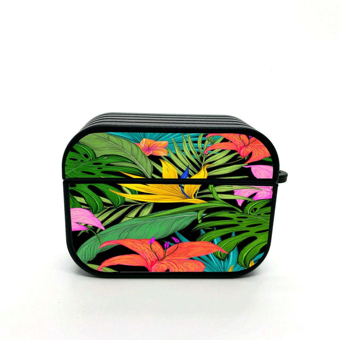 tropical flowers pattern airpods case