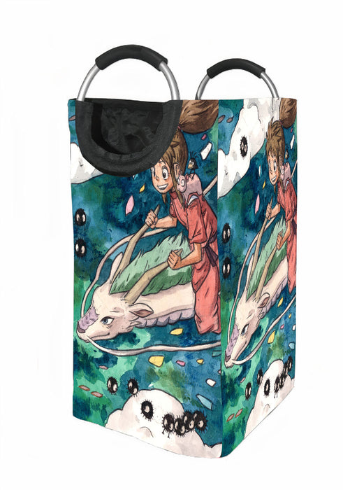 water color spirited away Laundry Hamper | Laundry Basket