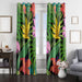 tropical flowers pattern window Curtain