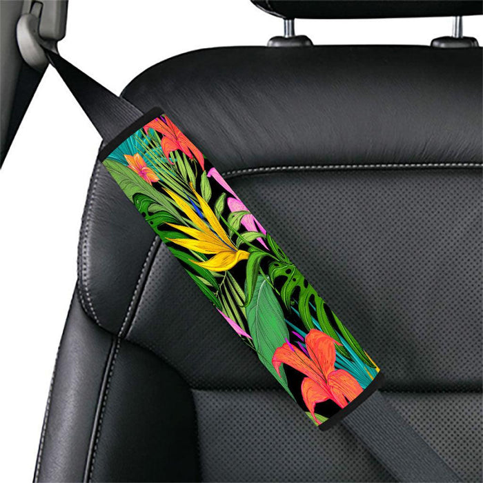 tropical flowers pattern Car seat belt cover