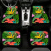 tropical flowers pattern Car floor mats Universal fit