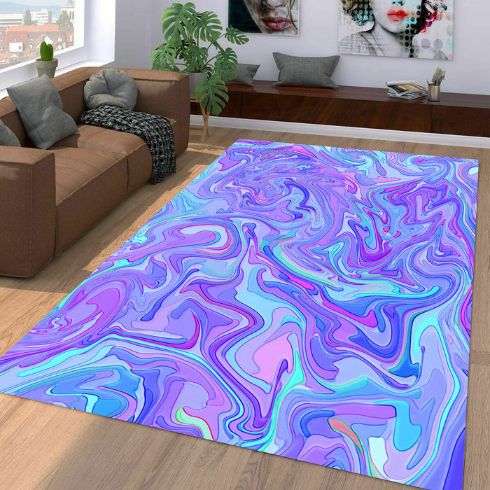 turbulence purple blue liquid Living room carpet rugs