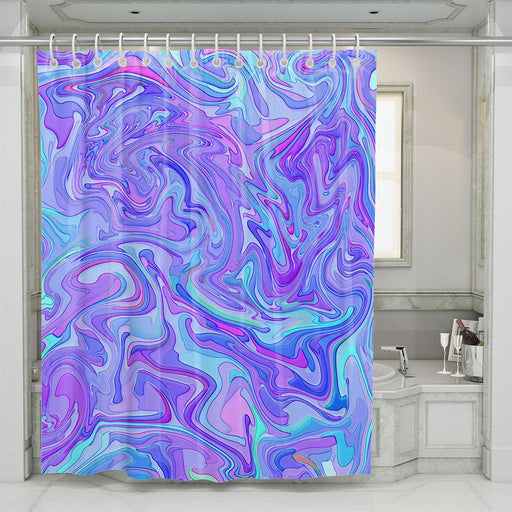 turbulence purple blue liquid shower curtains