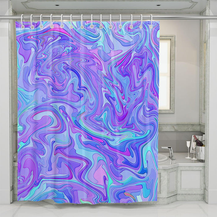 turbulence purple blue liquid shower curtains