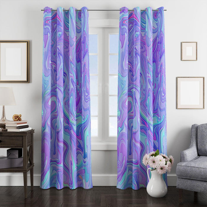 turbulence purple blue liquid window Curtain